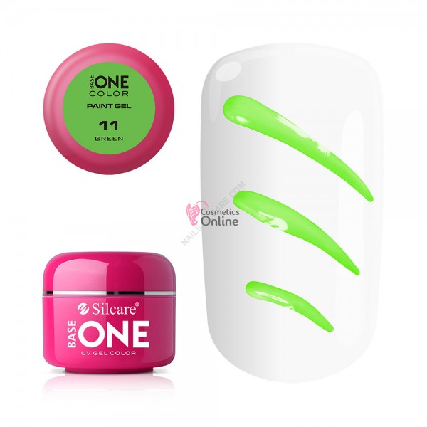 Gel UV Base One Silcare pentru pictura, carving, verde 11